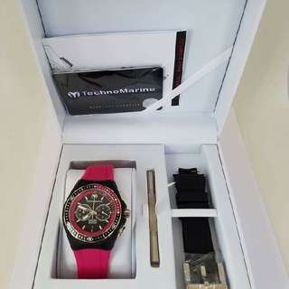 AUTHENTIC TECHNOMARINE CRUISE SPORT 110015 with Black Strap Before:13,500 Now:9,500