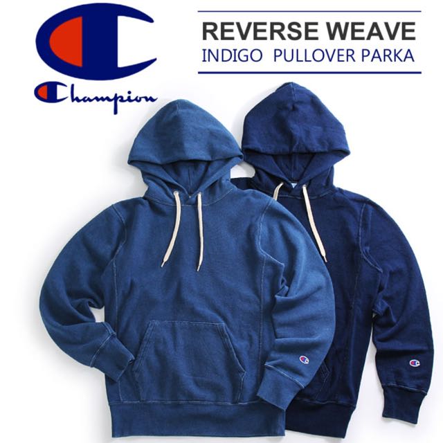indigo champion hoodie