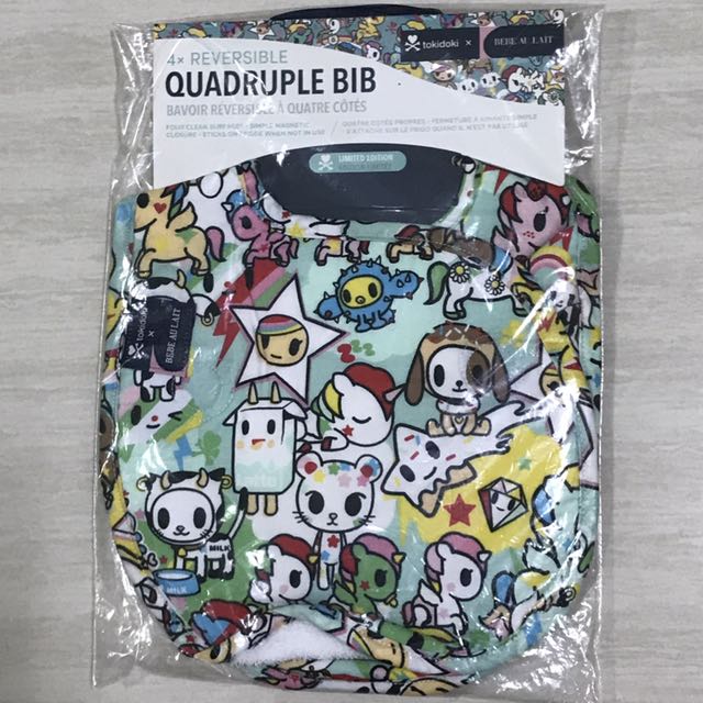 Bnwt Bebe Au Lait Tokidoki Ukk Quad Bib Babies Kids Nursing Feeding Weaning Toddler Feeding On Carousell