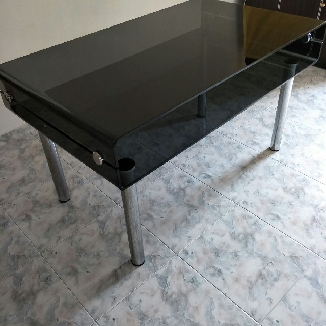 Glass dining table (No chairs), Furniture & Home Living, Furniture