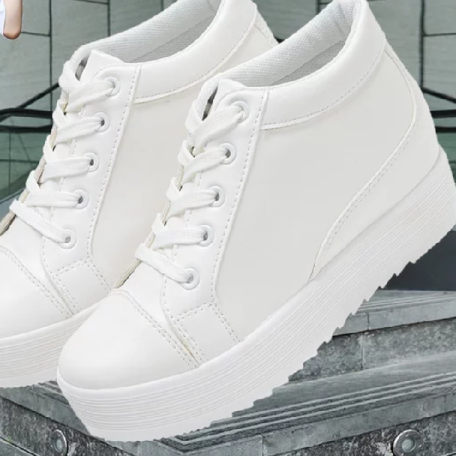 white sneakers high platform