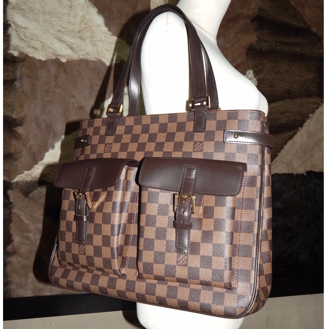 Authentic Louis Vuitton Damier Uzes Shoulder Tote Bag Purse N51128 LV 1340F
