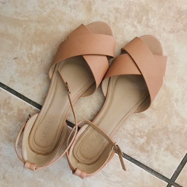 Nude Parisian Sandals Women s Fashion Footwear Sandals on Carousell