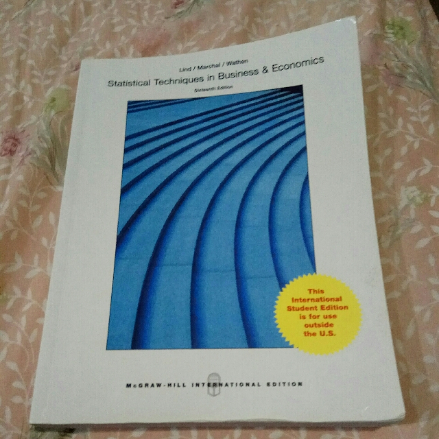 Statistical Techniques In Business Economics 16th Edition