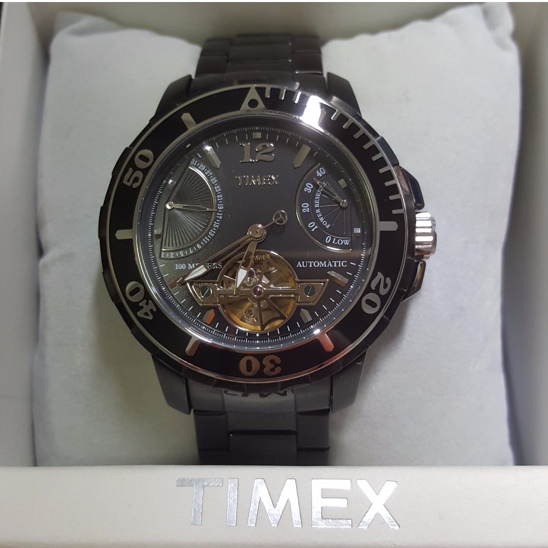 Timex automatic watch Bi retrograde ceramic black full set, Mobile Phones &  Gadgets, Wearables & Smart Watches on Carousell
