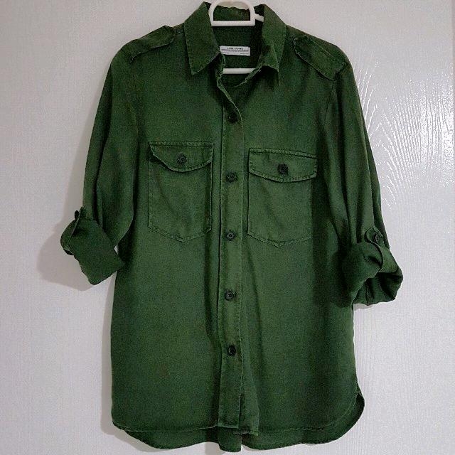 zara green shirt