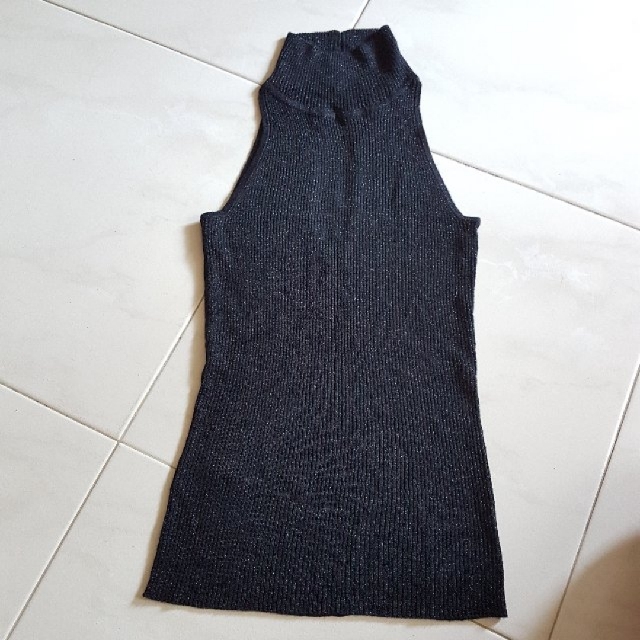 black glitter halter neck top
