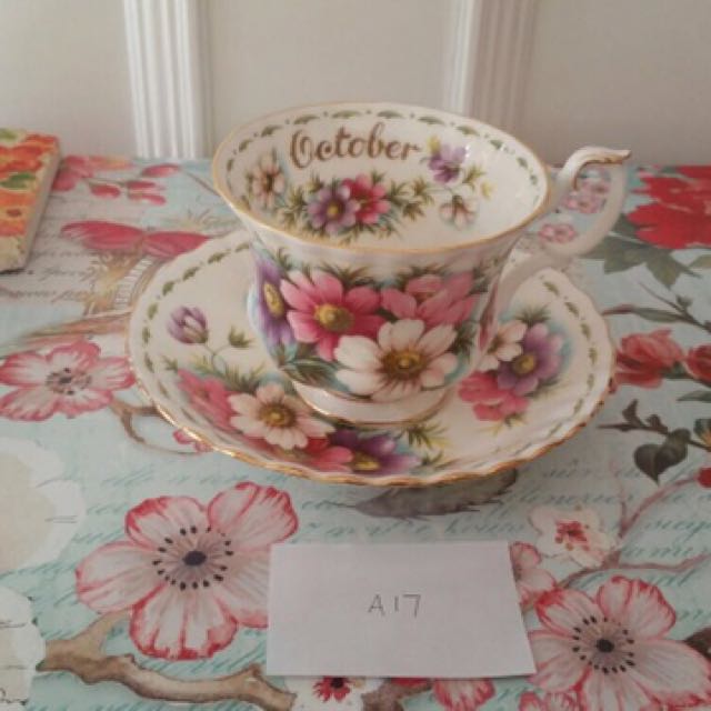A17 VINTAGE ROYAL ALBERT FLOWER OF THE MONTH (OCTOBER) TEA SET, TV ...
