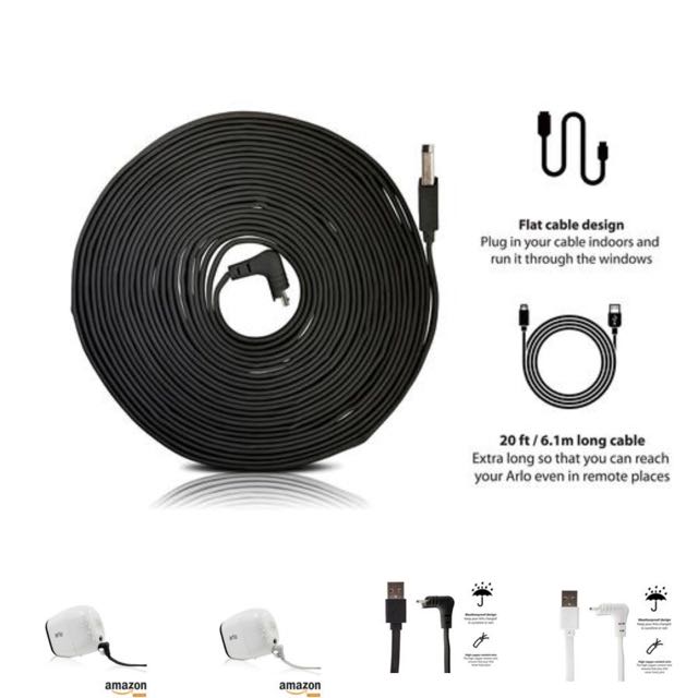 Arlo pro weatherproof 20ft cable by wasserstein new arrivals