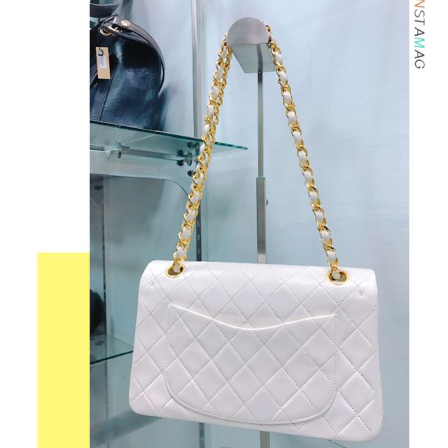 真品,正品chanel双层coco包23公分白色, 名牌精品, 精品包包 在