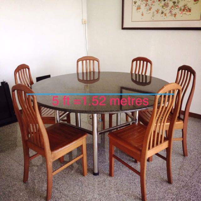 Dark Grey Granite Table Furniture Tables Chairs On Carousell