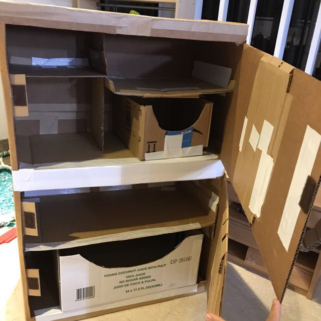 DIY cardboard play fridge, Hobbies & Toys, Toys & Games on Carousell