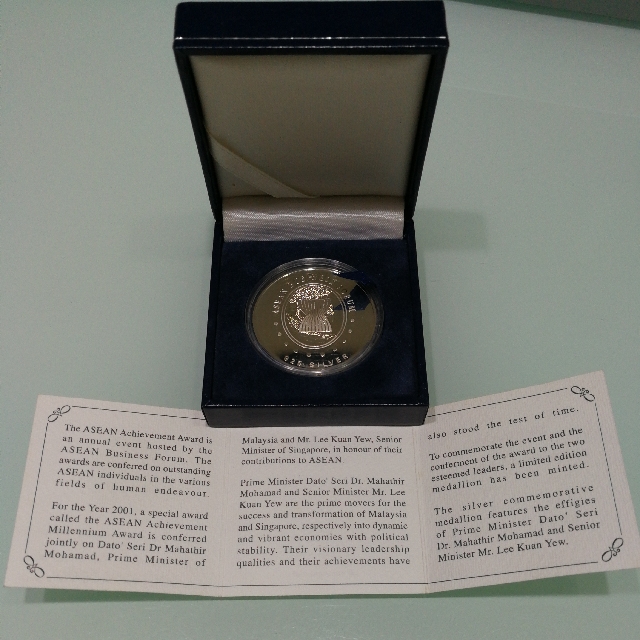 Medallion 1 Oz 925 Silver Coin Dr Mahathir Mr Lee Kuan Yew Vintage Collectibles Currency On Carousell