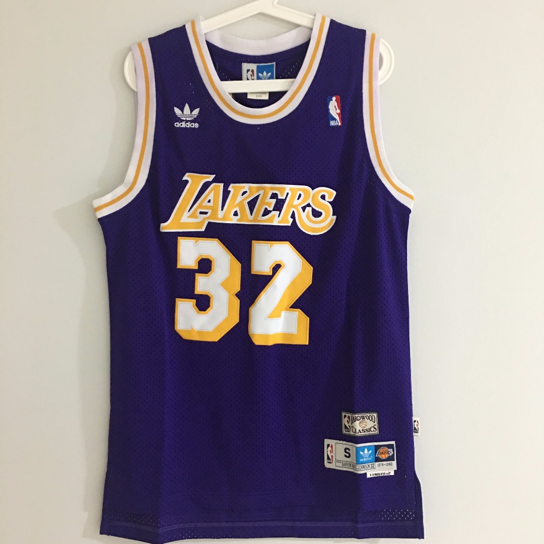 Adidas LA Lakers Men's Adidas 1979-1980 Magic Johnson #32 Swingman Jersey  Purple