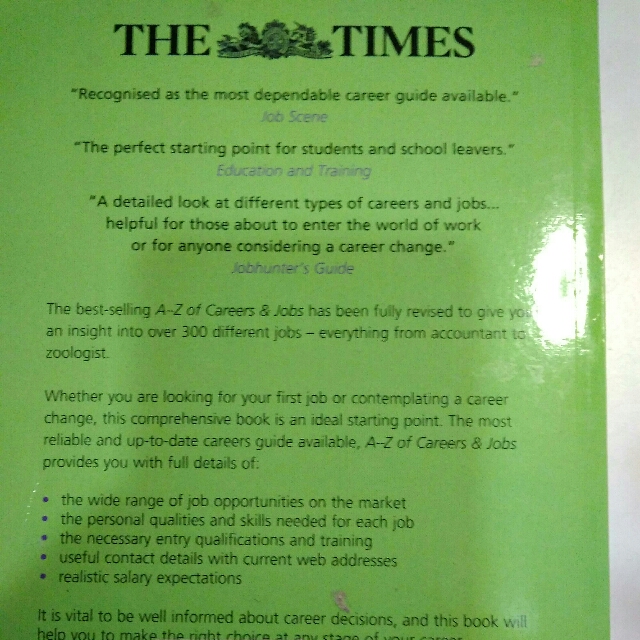 The Times A To Z Of Careers And Jobs 17th Edition By Susan Hodgson
