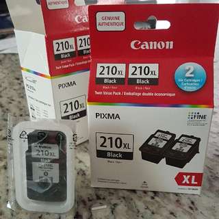 Canon Pixma printer black ink 2-pack 210XL