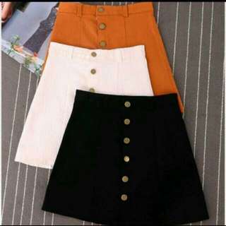 Black button down denim skirt
