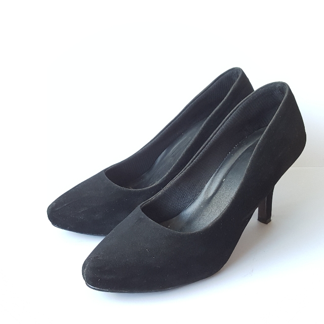 Black Pump Heels Shoes Sepatu Heels Hitam Polos Fesyen Wanita Sepatu Di Carousell