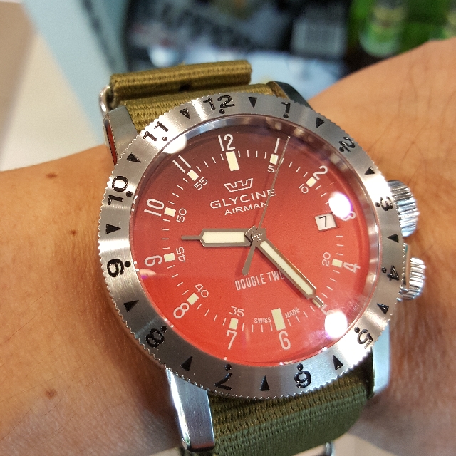 Glycine double 2025 twelve 40mm