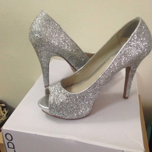 aldo silver heels