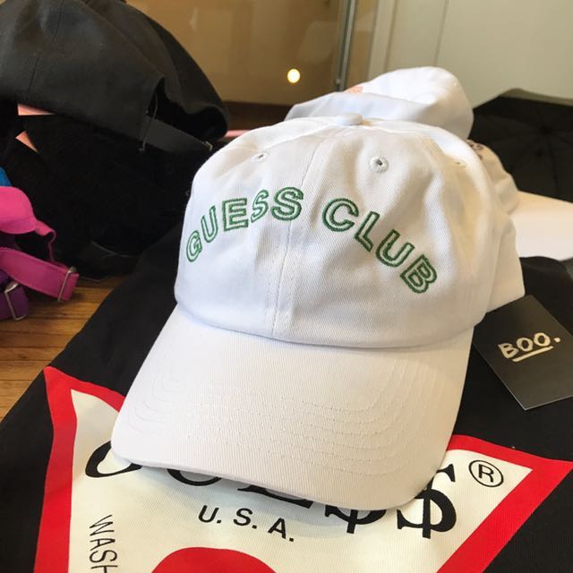 GUESS X A AP Rocky Guess Club Cap White Green Men s Fashion Tops Sets Shirts on Carousell