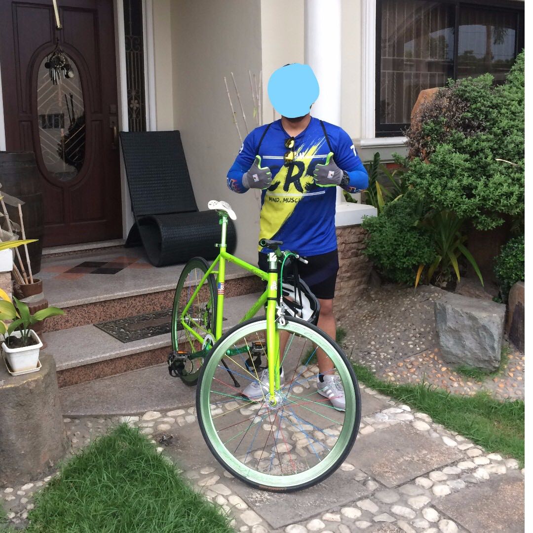SGM Fixie or Fixed Gear 26 Bike Neon Green Sports Equipment