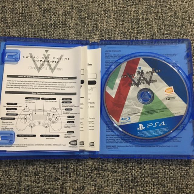 Sword Art Online Game Director's edition PS4, Video Gaming, Video Games
