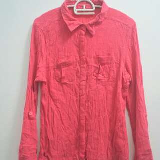Hot Pink Crinkle Blouse