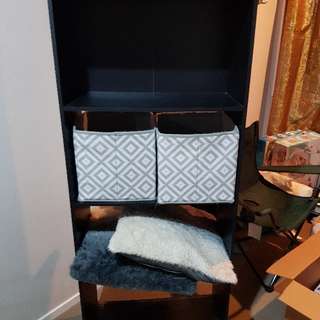 shelf, cushion and cube