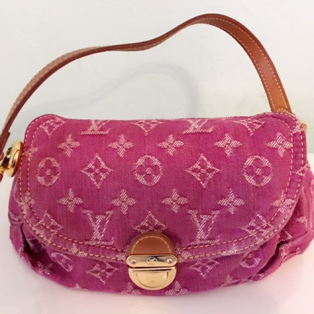❤️ Authentic LOUIS VUITTON Pink Denim Monogram Denim Mini Pleaty Bag,  Luxury, Bags & Wallets on Carousell