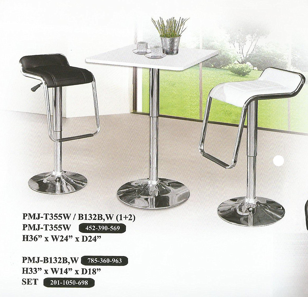 MURAH MEWAH BAR TABLE SET CHAIR 1 2 MODEL T355W B132B Rumah