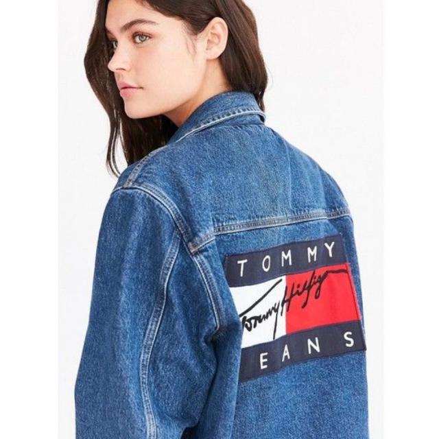 tommy hilfiger denim jacket womens logo
