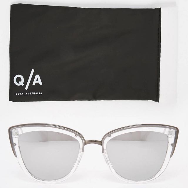 Quay australia my girl clear mirror cat eye sunglasses new arrivals