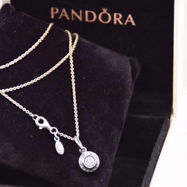 Barely Worn Pandora 925 Silver Signature Pendant Necklace Women S