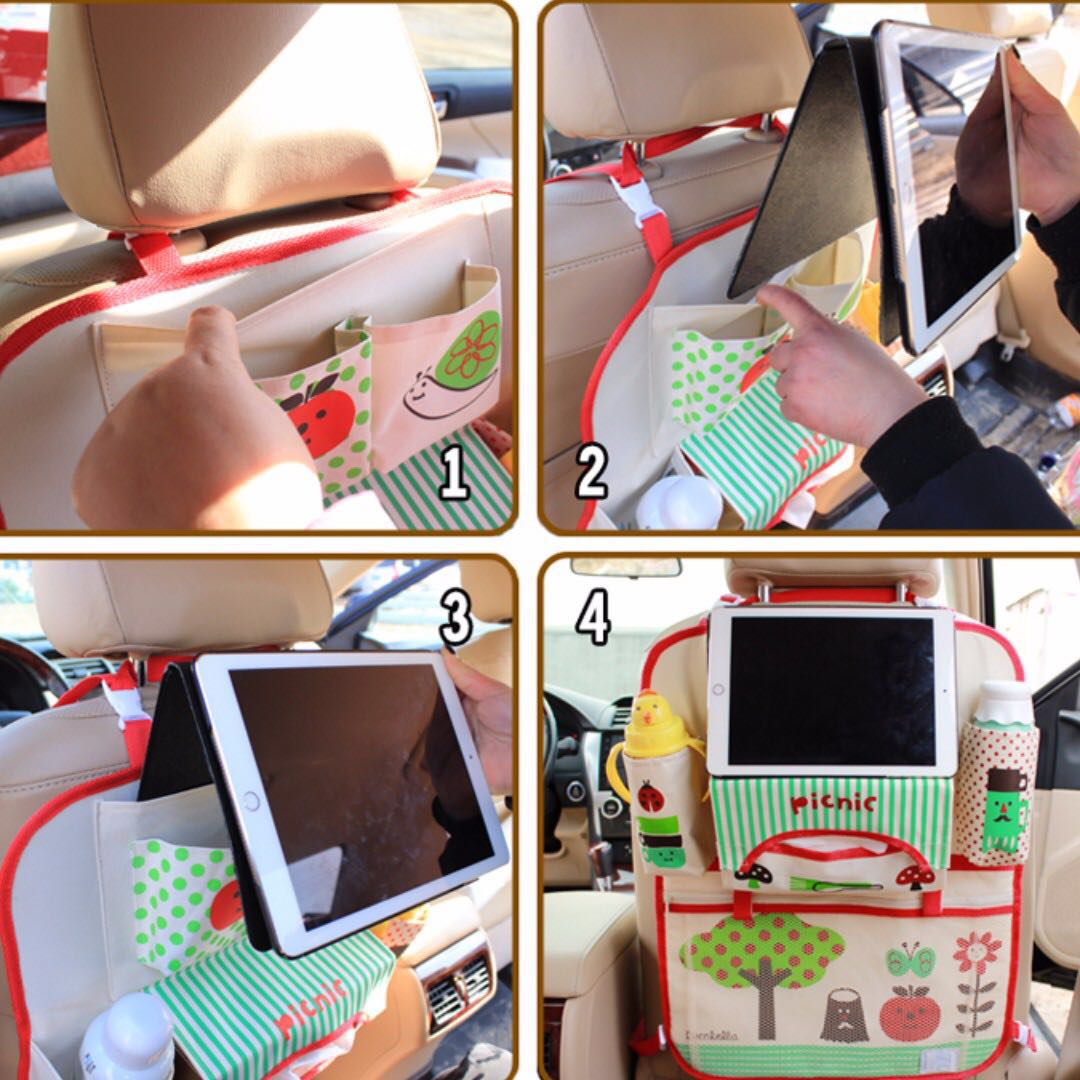 Car Seat Organiser With Tablet Holder Lion Design
