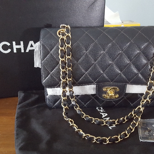 Classic Chanel Flap Bag 2.55 Caviar, Luxury, Bags & Wallets on