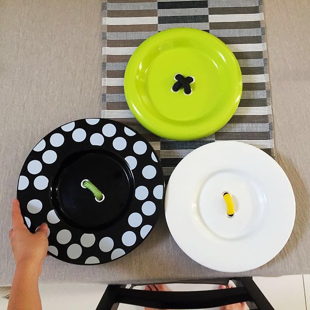 Ikea Graddig 3 Piece Giant Button Wall Decoration Home