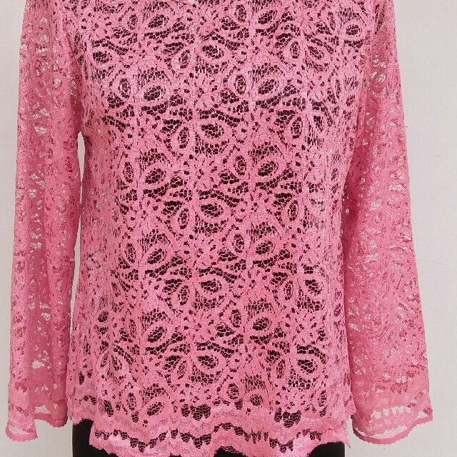 Kebaya Modern Warna Pink Flamingo Ld 100cm Panjang Tangan 50cm Bahan Lace Premium Bukan Yg Murahan Fesyen Wanita Pakaian Wanita Di Carousell