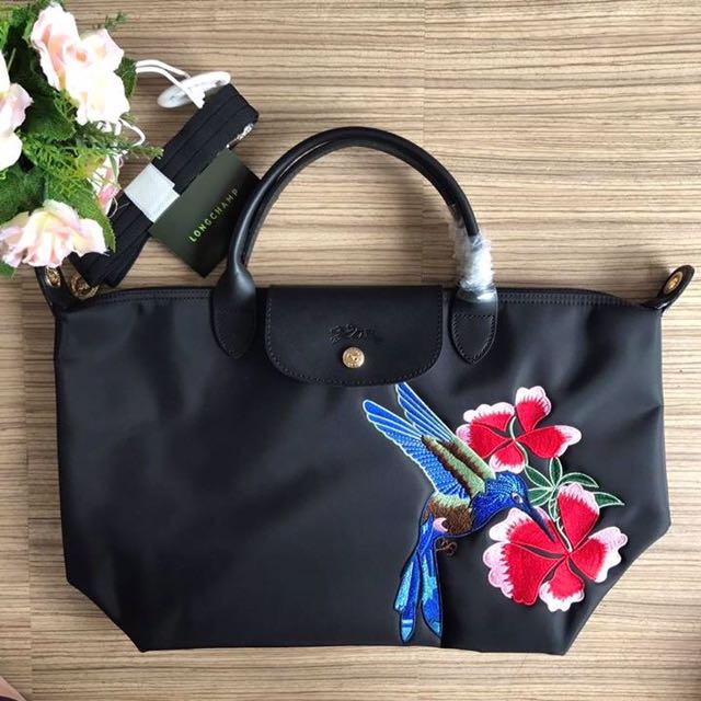 longchamp embroidered