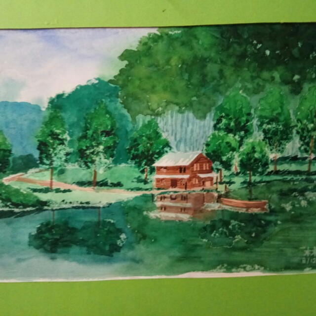 Lukisan Cat Air Pemandangan Ipoh Water Colour Painting