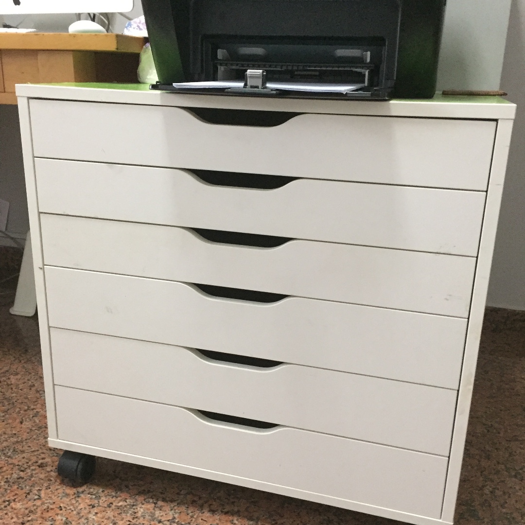Move out sale! Ikea ALEX Drawer unit on casters, white, 6 drawers