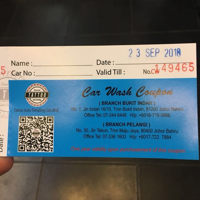 Tattoo Auto Detailing Wash Coupon, Tickets & Vouchers, Local ...