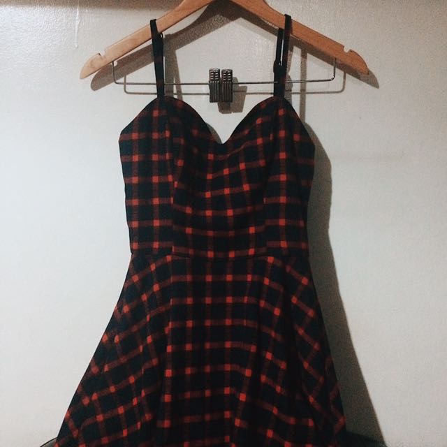 Vintage-Inspired Plaid Dress (Category: Blouses) located in Quezon City. Submitted by gwendilyn (Listing ID 128978250, Image 1). Description: Plaid Red & Dark Blue Dress. Fit to S-M size..