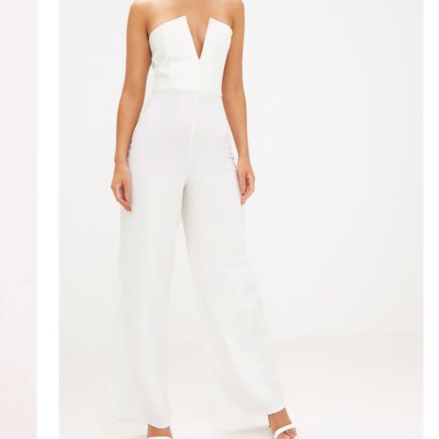 white playsuit pretty little thing