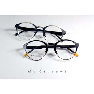 金屬半圓框眼鏡-韓版-半框-鏡框-有彈性-墨鏡-Myglasses個人眼鏡