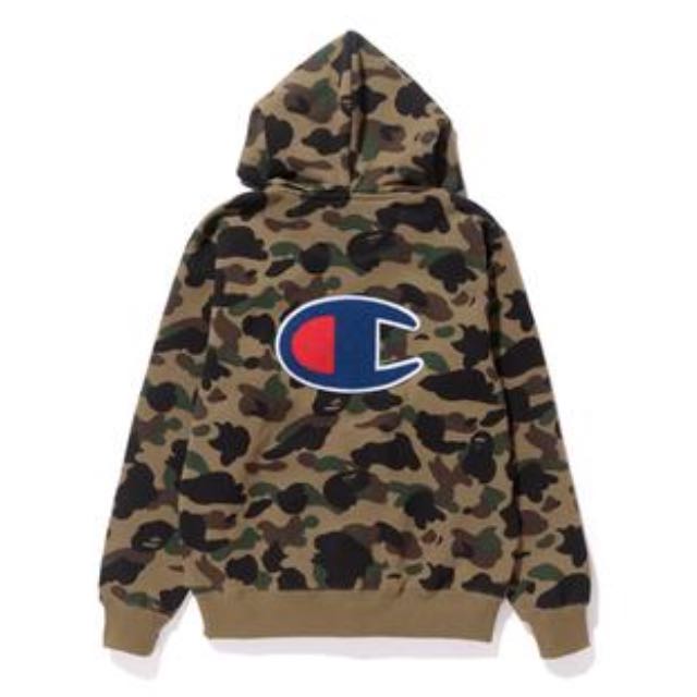 Hoodie champion x bape top