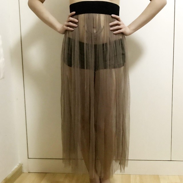 Brown Transparent Skirt Women S Fashion Clothes Dresses