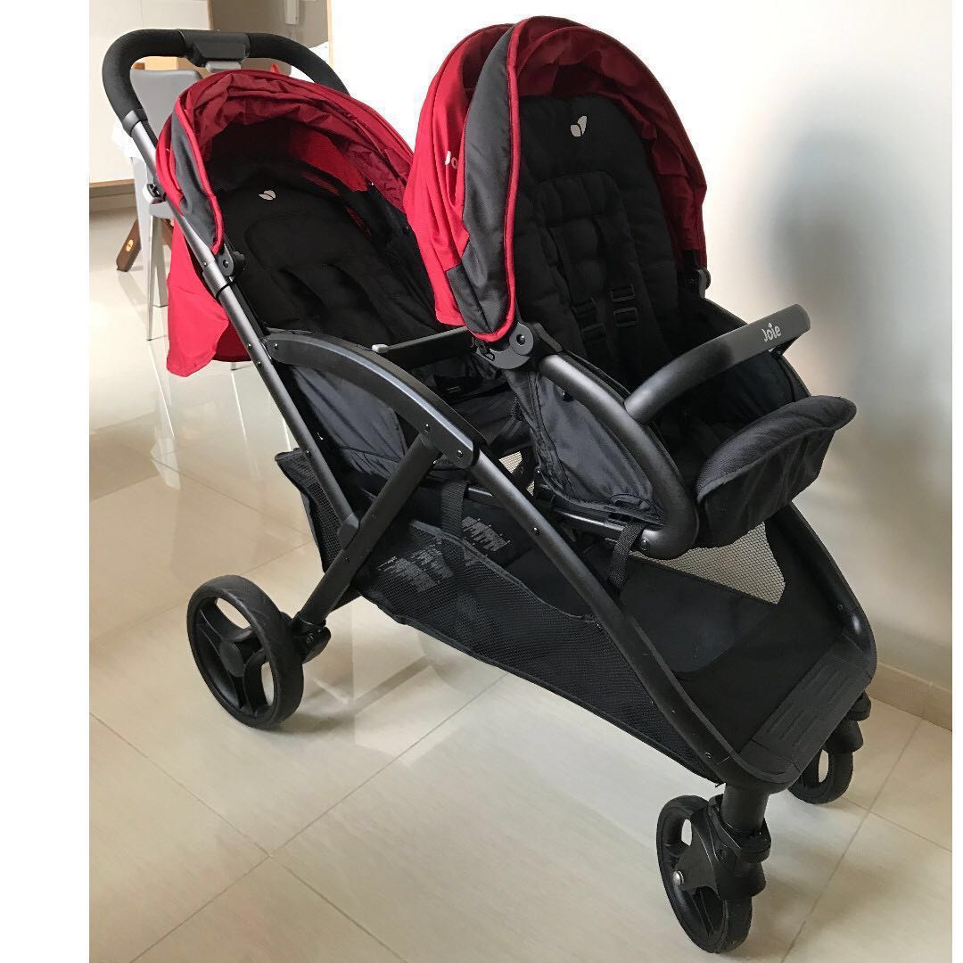 red and black pram