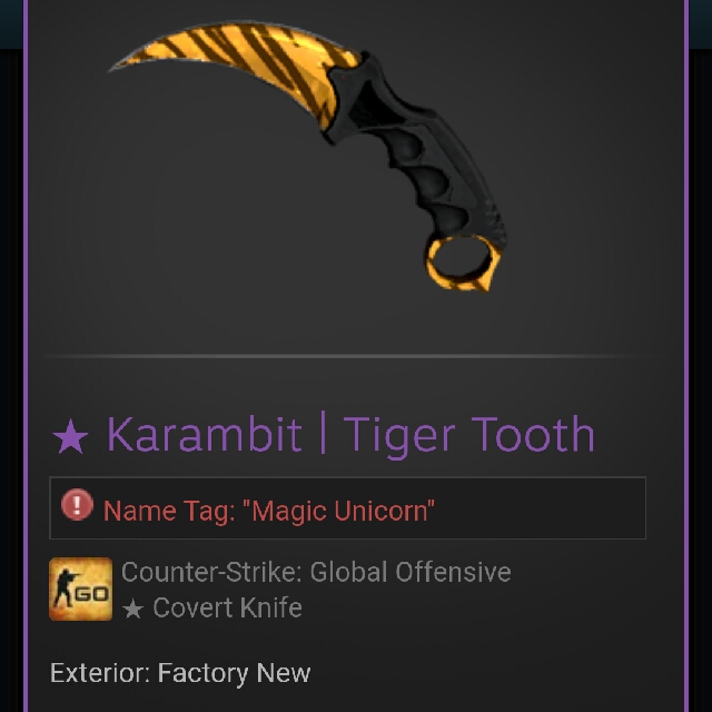 Karambit Tiger Tooth Factory New Csgo Knife Toys Games Video Gaming Video Games On Carousell Karambit Tiger Tooth Factory New Csgo Knife Toys Games Video Gaming Video Games On Carousell