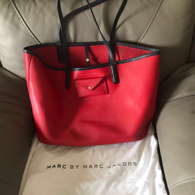 marc jacobs red tote bag